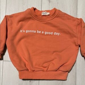 Everyday Toddler Orange Crewneck Sweatshirt with Positive Message size 2-3 y